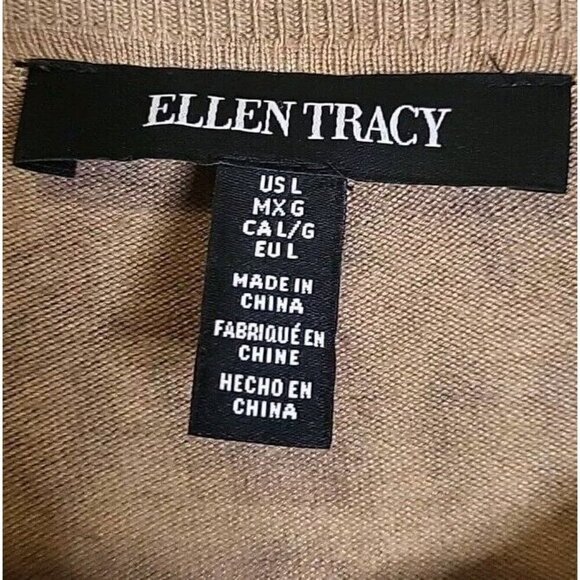 Ellen Tracy Leopard Print Sweater Womens Large Mob Wife Brown Black Fast Ship! - Picture 2 of 8